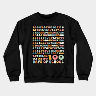 100 Days Math Numbers 100Th Day Of School Teacher Kids Crewneck Sweatshirt